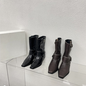 Original Craft Plain Upper Almond Toe Mid Heel <strong>Ankle</strong> <strong>Boots</strong> Fashion <strong>Italian</strong> Style <strong>Women</strong> Daily <strong>Boots</strong> - Product Image 1