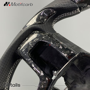 Volant en fibre de carbone forgée avec paillettes argentées personnalisées pour Ford F150 F250 F350 Raptor XLT 4x4 Shelby 2015-2023 - Amélioration de l'intérieur - Product Image 3