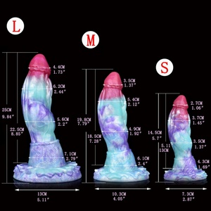 YOCY Monster Animal Penis S/L/M Ice Dragon Dildo Strap-on con ventosa, plug anal, masajeador vaginal para adultos, juguete sexual - Product Image 3