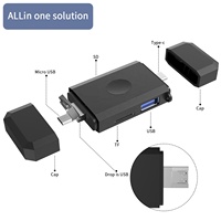 MOQ, 1 unidad, 3 en 1, dispositivo de lectura de tarjetas de memoria, lector de tarjetas Micro/2/2/2/1 a USB 3,0 SD TF para teléfono Android Tablet PC