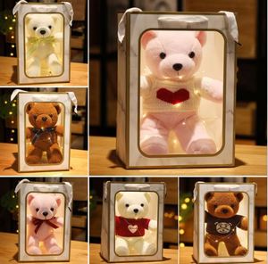Oso de Peluche de 28 cm al por Mayor, Lindo Oso de Peluche con Lazo de Rosas, Juguete de Animal de Peluche con Caja de PVC para Regalo de Cumpleaños, Navidad o Boda - Product Image 2