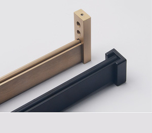 Tringle de penderie moderne en alliage d'aluminium antistatique à fixation murale, avec bride et conception détachable, rail à double amortisseur, quincaillerie de placard - Product Image 2