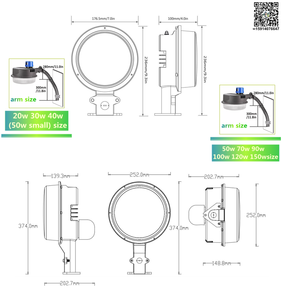 YAXW ईटीएल 5001457 ब्लू सेंसर गोधूलि बेला-करने के लिए-सुबह एलईडी आउटडोर खलिहान प्रकाश फ्लैट/स्लिम फिटिंग 150 का नेतृत्व किया w 120w 100w 90w 70w 50w 40w 30w 20w - Product Image 6