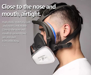 <span class=keywords><strong>Masque</strong></span> facial complet en silicone réutilisable 6800 Kn95, <span class=keywords><strong>masque</strong></span> à gaz, filtre anti-poussière, protection respiratoire complète pour le soudage industriel, la peinture - Product Image 5