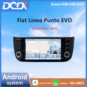 Lecteur DVD de voiture Android 6,<span class=keywords><strong>2</strong></span> pouces pour <span class=keywords><strong>Fiat</strong></span> <span class=keywords><strong>Punto</strong></span> (2012-2015), CarPlay sans fil et Android Auto, navigation GPS, autoradio multimédia - Product Image 1