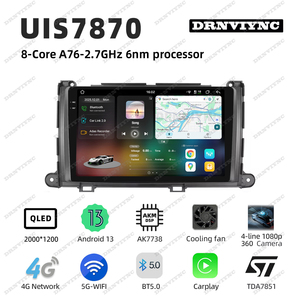 Radio para Auto 7870 2K Android 13 con Pantalla Táctil, Reproductor de Video Estéreo, Carplay, GPS, DSP, Sistema Multimedia para Toyota <span class=keywords><strong>Sienna</strong></span> 2011 - 2014 - Product Image 2