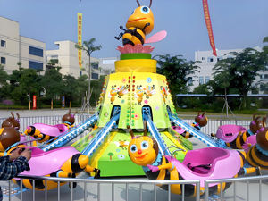 Bee Themed Amusement Ride Self Drive Niños Equipo de juego al aire libre - Product Image 3