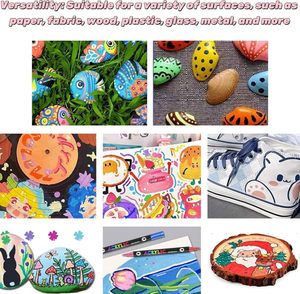 Marqueurs acryliques à double pointe Art 120 couleurs, stylo pinceau, peinture, enfants, adultes, artistes, pointe fine, ligne, coloriage, ensemble de stylos acryliques - Product Image 5