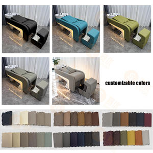 Friseursalon Haarwaschstuhl Shampoo-Bett mit farbiger Beleuchtung, Massagefunktion und Wasserabfluss - Product Image 2