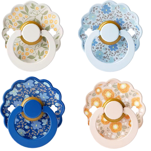 ALGO Sucette pour bébé personnalisable Sucette en silicone sans BPA avec imprimés de fleurs Sucette factice en <span class=keywords><strong>caoutchouc</strong></span> <span class=keywords><strong>naturel</strong></span> - Product Image 2
