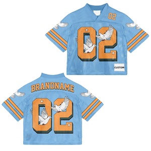 <strong>Custom</strong> Design Full Sublimation Printing Stylish Boxy Tshirt With Reglan Sleeve Breathable Mesh Streetwear Football <strong>Jersey</strong> - Product Image 1