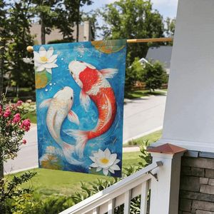 Koi Fish <span class=keywords><strong>Garden</strong></span> <span class=keywords><strong>Flag</strong></span> 12x18 in Banderas de patio de doble cara Lawn Sign Decor No Flagstand - Product Image 5