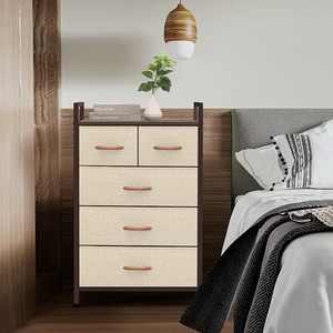 Chengjun Commode à tiroirs multi-usages en lin, grande capacité 58*29*84cm, avec poignée, structure robuste en acier, <span class=keywords><strong>meuble</strong></span> de salon en MDF - Product Image 3