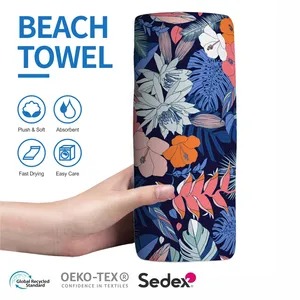 Customized 80 Polyester 20 Polyamide Anti Sand Lightweight Thin Microfiber Beach Towels