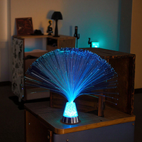 Lampe de table LED à fibre optique multicolore scintillante et changeante, effet ciel étoilé, pour ambiance maison et bar, veilleuse décorative