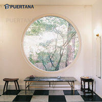 Ventana Circular de aluminio, ventana redonda fija con imagen