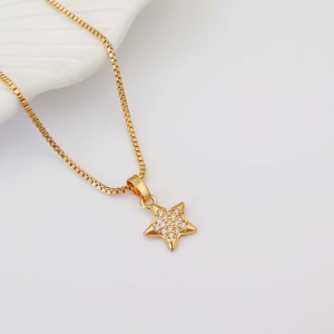 Joyería de mujer Joyería de oro de 18 quilates <span class=keywords><strong>Cadenas</strong></span> al por mayor Colgante Simple Elegante Collar con forma de estrella La Cadena De <span class=keywords><strong>Las</strong></span> Estrellas - Product Image 5