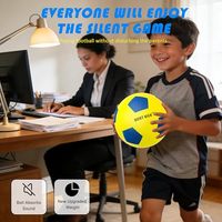 Ballon de football silencieux en mousse sans air de 8 pouces pour entraînement en salle, frappes et rebond réaliste, pratique silencieuse
