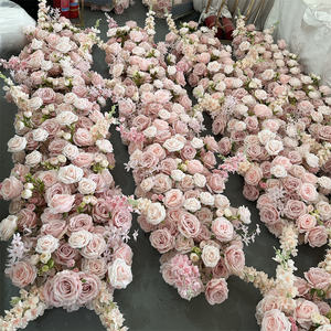 Runner da Tavolo Personalizzato IFG 7 Piedi con <span class=keywords><strong>Fila</strong></span> di Fiori Artificiali <span class=keywords><strong>Rosa</strong></span> per Decorazioni Matrimoniali - Product Image 3