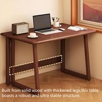 Bureau d'ordinateur pliable en bois massif, bureau gain de place, sans outil, facile à assembler