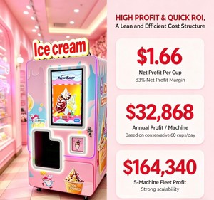 Máquina expendedora de helado suave comercial OEM de fábrica, 4000MAX, con logo personalizado, embalaje, acero inoxidable de alta resistencia, tanque de 14L - Product Image 2