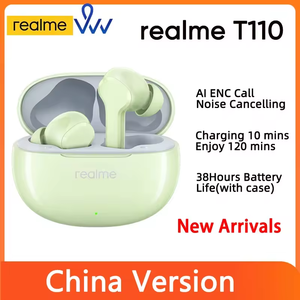 2024 realme Chồi T110 TWS Tai nghe <span class=keywords><strong>bluetooth</strong></span> 5.4 IPX5 thể thao không thấm nước Tai nghe ai enc cuộc gọi hủy bỏ tai nghe không dây - Product Image 2