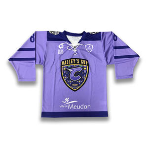 Maillot de hockey sur glace rétro imprimé, séchage rapide, respirant, avec logo personnalisé, nom d'équipe, uniforme sportif, conception personnalisée OEM, en promotion - Product Image 2