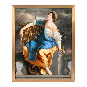 Cornice per Dipinti a Olio in Legno Massiccio con Finitura Anticata, Ideale per Decorazione di Hall d'Albergo - Product Image 1