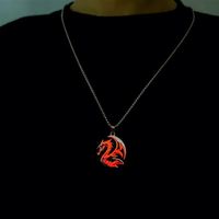 Collier Lumineux Hiphop Rock en Acier Inoxydable avec Pendentif Dragon en Alliage, Idéal pour la Danse Nocturne et les Soirées Glow-in-the-Dark