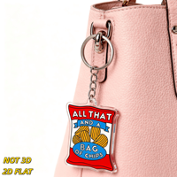 Porte-clés en acrylique « All That and a Bag of Chips », porte-clés fantaisie en forme de sachet de chips, léger, petit