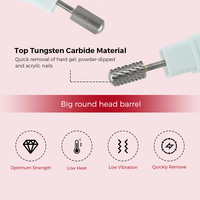 SHUANGJIA Fraise à ongles professionnelle en carbure de tungstène, revêtement argenté, tige de 3/32 pouces, résistante à la chaleur, pour ponceuse à ongles électrique