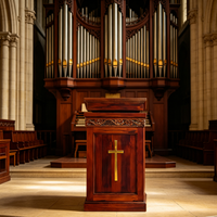 Chaire en bois pour église, podium pour sanctuarium, lieu religieux, événement de baptême, scène de présentation