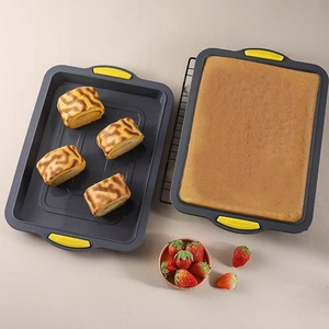 Teglia Quadrata Antiaderente in Silicone da 8 Pollici con Manici in <span class=keywords><strong>Acciaio</strong></span>, Stampo per Brownies e Torte - Product Image 1