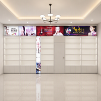 Vitrine murale moderne pour cosmétiques avec éclairage LED rétroéclairé, cadre d'affichage écologique de luxe pour produits de soin de la peau destiné au commerce de détail de la beauté