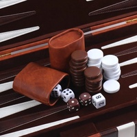Promotion de la marque Logo personnalisé Voyage portable 15 "18" Luxe Durable Fabriqué à la main en cuir PU Backgammon Jeu de société