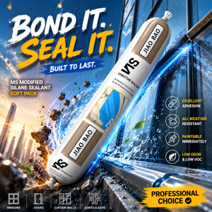 Sellador de Silicona Neutro Monocomponente Impermeable para Muros Cortina de Vidrio, Sellador Premium en Tubo para Construcción y Carpintería - Product Image 1