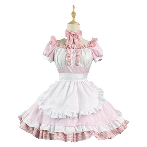 Akihabara Japanese Maid Outfit Pink Cosplay Costume Lolita Cute Girl Dress Spring 2023 Polyester Fabric - Product Image 5