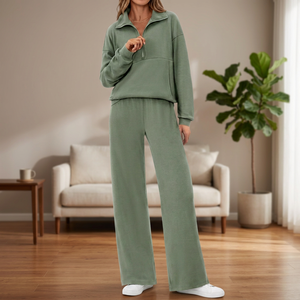 Conjunto Deportivo de Dos Piezas para Mujer, Estampado, Cintura Alta, Pantalones Anchos, Elástico en Cuatro Direcciones, Ecológico - Product Image 5