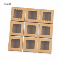 Boîte Cadeau Carrée Pliable en Carton Brun de Haute Qualité Personnalisée avec Fermeture Magnétique et Fenêtre Festonnée pour Fêtes