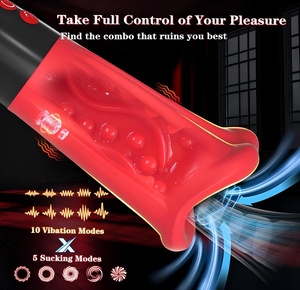 Nouveau Masturbateur Masculin à Grande <span class=keywords><strong>Bouche</strong></span> avec Ventouse, Vibrations Multi-fréquences et Fonction Retardante, Jouet Sexuel Adulte - Product Image 4