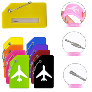 Wholesales Custom Sublimation Blank Personalized Travel <b>Name</b> PVC Luggage Bag <b>Tags</b> Logo - Product Image 3