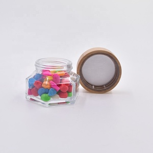 Tarro <span class=keywords><strong>de</strong></span> cristal hexagonal transparente para crema facial, botellas <span class=keywords><strong>de</strong></span> mermelada con tapa <span class=keywords><strong>de</strong></span> bambú, tapa <span class=keywords><strong>de</strong></span> madera, 30ml, 2020 - Product Image 2