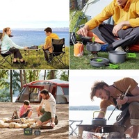 Fournitures de cuisine de camping Ensemble d'ustensiles de cuisine pliants Pot de camping Batterie de cuisine de camping portable Mess kit pour pique-nique