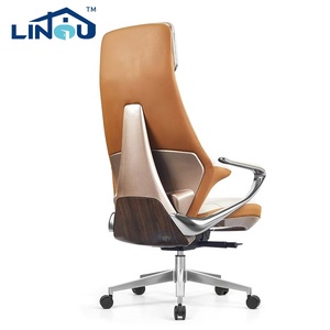 Chaise de bureau de direction ergonomique moderne de luxe en cuir véritable réglable avec fonction pivotante pour usage domestique et commercial - Product Image 2