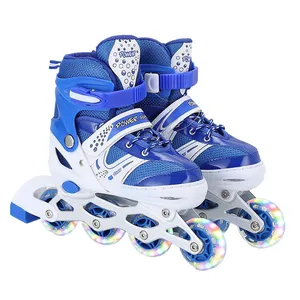 Penjualan langsung dari pabrik tas Roller Skating sepatu roda biru 4 roda untuk anak laki-laki