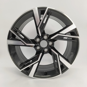 En stock Roues en fonte de 17 18 19 pouces avec face de machine noire 5x114.3 Pneus de voiture de tourisme Conception à cinq rayons pour AUDI A4 A6 A8 - Product Image 3