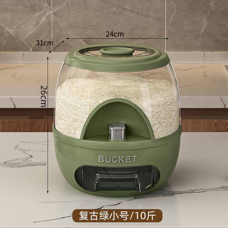 Seau à riz à pression - Vert rétro [10 lbs]