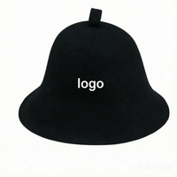 Chapeau de sauna en feutre de laine australienne avec logo personnalisé, doux, réutilisable, luxueux, pour la douche, le spa, le salon, protection des cheveux, isolation thermique