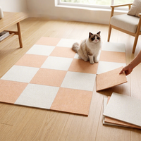 Tapis auto-adhésif en feutre pelucheux pour chambre et salon, dalles emboîtables, revêtement de sol complet pour la maison, adapté aux animaux de compagnie