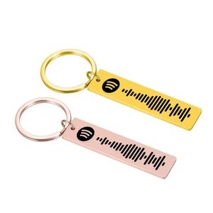 Personalized Key <b>Ring</b> Metal Aluminum Alloy <b>Keyring</b> Custom Logo DIY Small Gift Pendant QR Code Keychain - Product Image 4